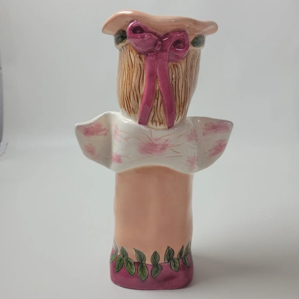 Bella Casa by Ganz Susan Paley Serena Ceramic Figural Bud Vase Peach Pink Angel